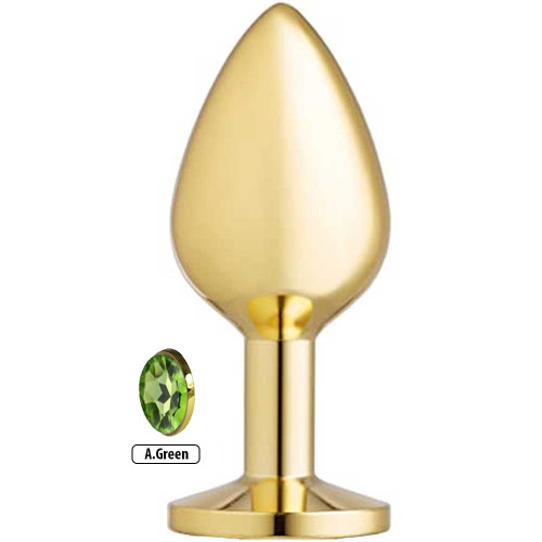 F.Briance Gold F.Yeşil Mücevher Taşlı Küçük Metal Anal Plug