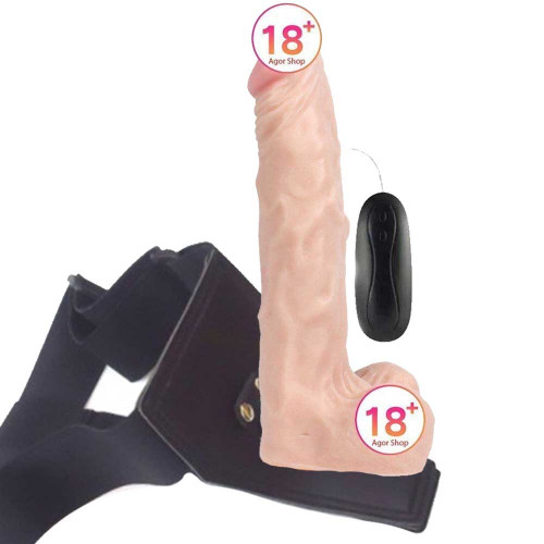 Dildo Series Hero Strapon Belden Bağlamalı Titreşimli Penis 22.5 cm