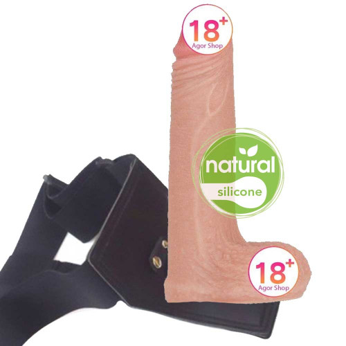 Lovetoy Nature Cock 7'' Çift Katmanlı Belden Bağlamalı Kemerli Penis