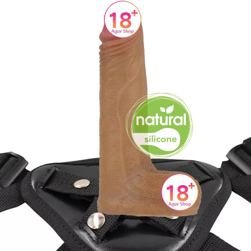 Lovetoy Nature Cock 7'' Çift Katmanlı Melez Belden Bağlamalı Realistik Penis