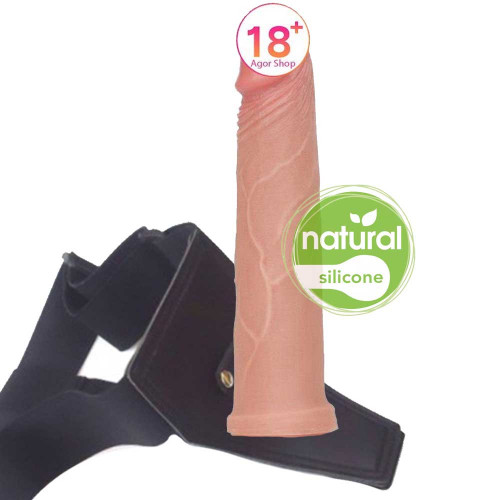 Lovetoy Nature Cock 7'' Çift Katmanlı Testissiz Belden Bağlamalı Penis