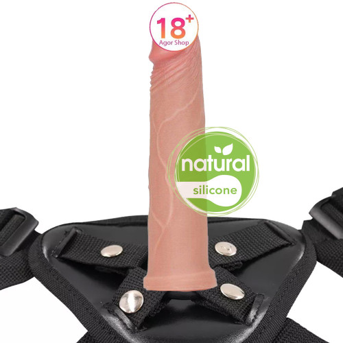 Lovetoy Nature Cock 7'' Çift Katmanlı Testissiz Kemerli Penis