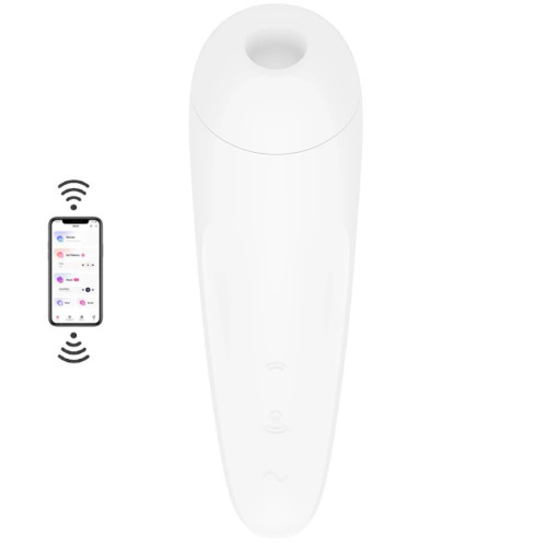 Satisfyer Curvy 2+ App-Controlled Air Pulse Telefon Kontrollü Emiş Güçlü Vibratör-White