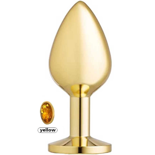F.Briance Gold Turuncu Mücevher Taşlı Küçük Metal Anal Plug