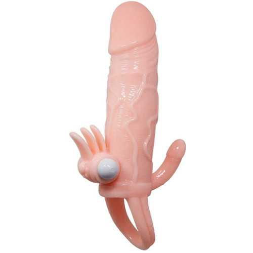 Man Klitoris 3 Bölge Uyarıcılı Titreşimli Dolgulu Uzatmalı Penis