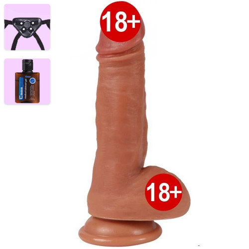 Castiel's 19 cm Çift Katmanlı Özel Doku Realistik Kemerli Penis