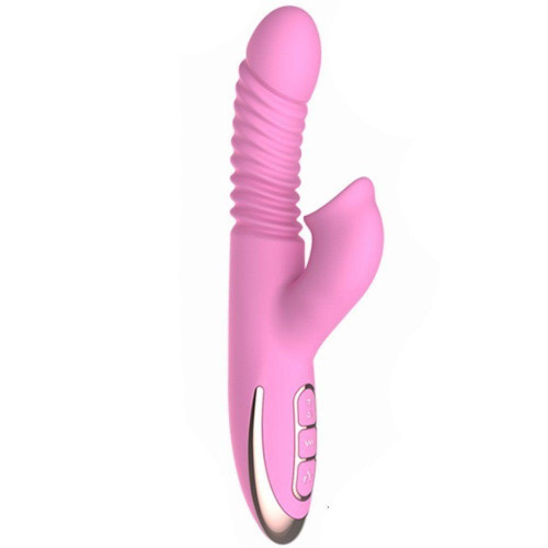 Dibe Angelia Pink Thrusting İleri Geri Hareketli Dilli Rabbit Vibratör