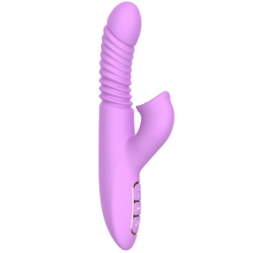 Dibe Angelia Purple Thrusting İleri Geri Hareketli Dilli Rabbit Vibratör