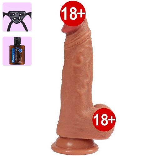 Evan Çift Katmanlı Ultra Yumuşak 19.5 Cm Realistik Kemerli Penis
