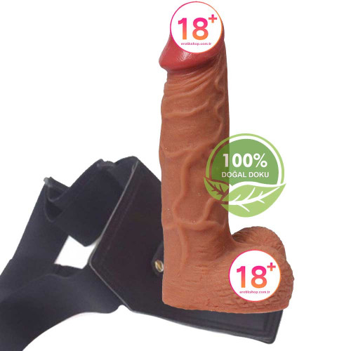 Dildo Series Hansen Yumuşak Doku Belden Bağlamalı Realistik Penis 21 cm