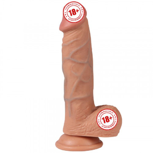 Dildo Series New Hans Aktif Damar Deri Özellikli Natural Penis 21 cm