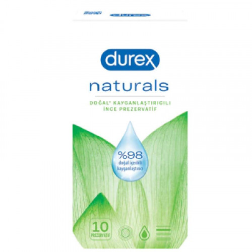 Durex Naturals Doğal Kayganlaştırıcılı 10'lu Prezervatif