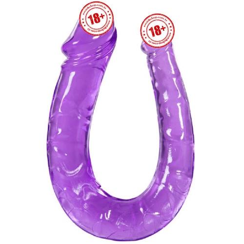 Erox Double Dong Jelly Purple Çift Taraflı Jel Doku Penis 27 cm