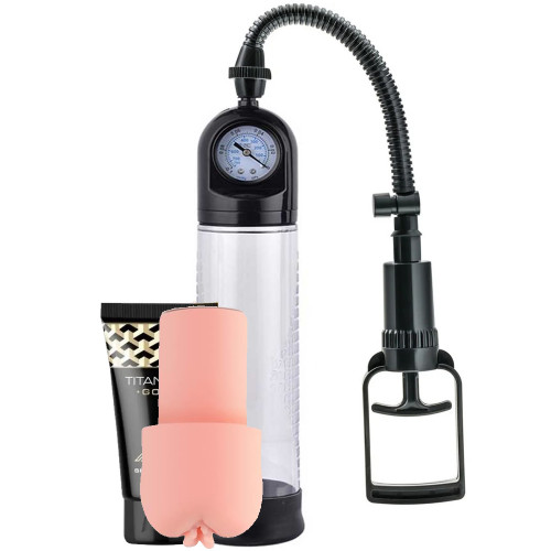 Erox Men's Pump Dijital Penis Pompası Titan Jel ve Vajina Başlık