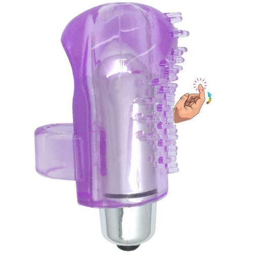 Erox Finger Vibe Silicone Purple Tırtıklı Parmak Vibratör
