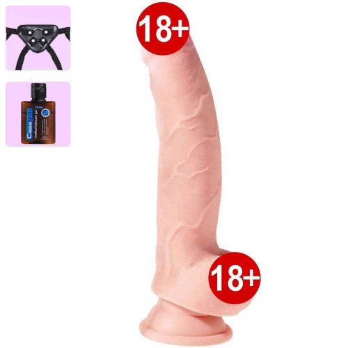 King Cock Plus Serisi 20 cm Fat 3D Kemerli Strapon Gerçekçi Penis