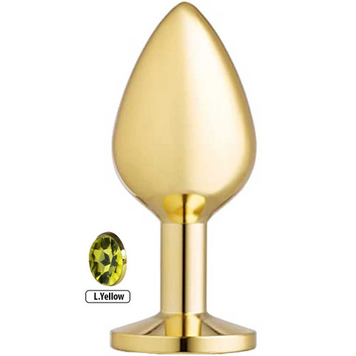 F.Briance Gold Sarı Mücevher Taşlı Küçük Metal Anal Plug