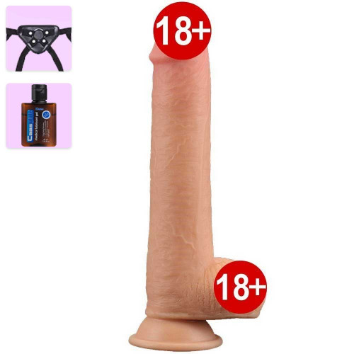 Sliding Skin Gerçek Deri Özellikli 23 cm Gerçek Doku Kemerli Penis