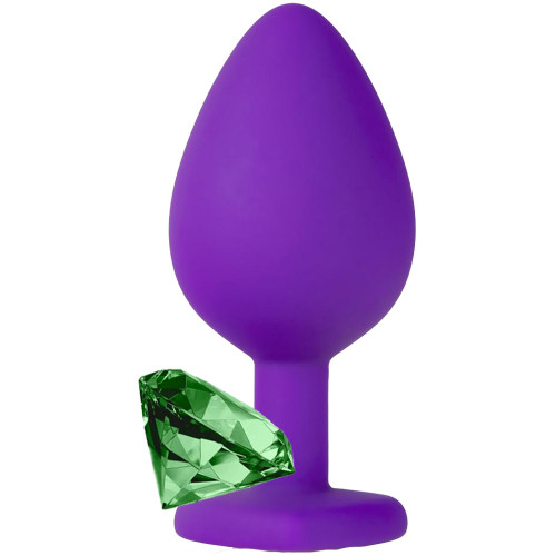 Erox Safe Body Purple Silicone Small Yeşil Taşlı Silikon Anal Plug