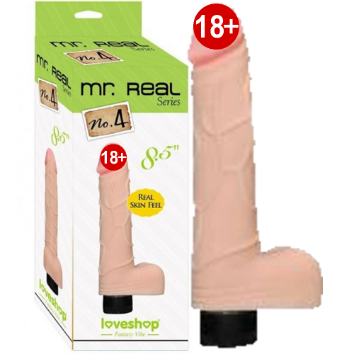Loveshop Mr. Real No: 4 Ultra Yumuşak Titreşimli Realistik Testisli Vibratör 21.5 cm