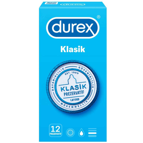 Durex Klasik 12'li Paket Prezervatif Kondom
