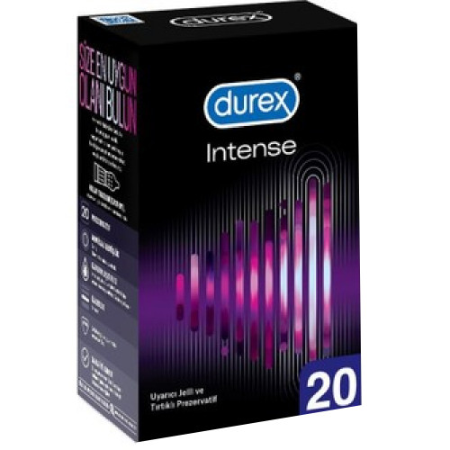 Durex İntense Uyarıcı Jelli Tırtıklı Prezervatif 20'li Eko Paket