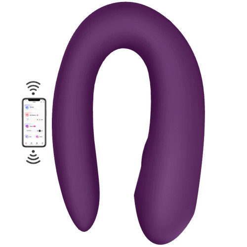 Satisfyer Double Joy Couples Massager Telefon Kontrollü Vibratör-Purple