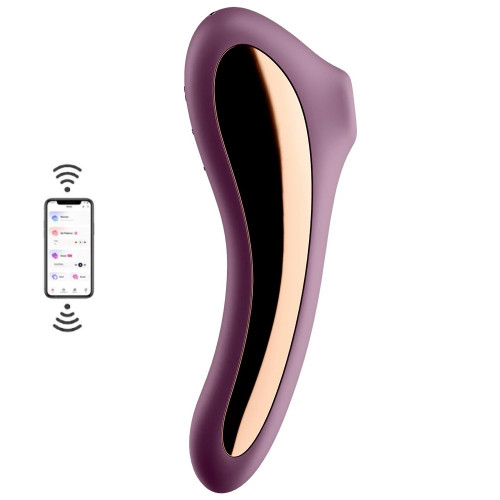 Satisfyer Dual Kiss Sucking Massager Telefon Kontrollü Emiş Güçlü Vibratör-Bordeaux