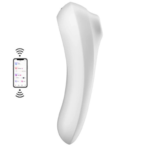 Satisfyer Dual Pleasure Sucking Massager Telefon Kontrollü Emiş Güçlü Vibratör-White