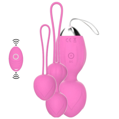 Sexual World Exuis Kegel Balls Uzaktan Kumanda Kegel Vibratör Seti-Pink