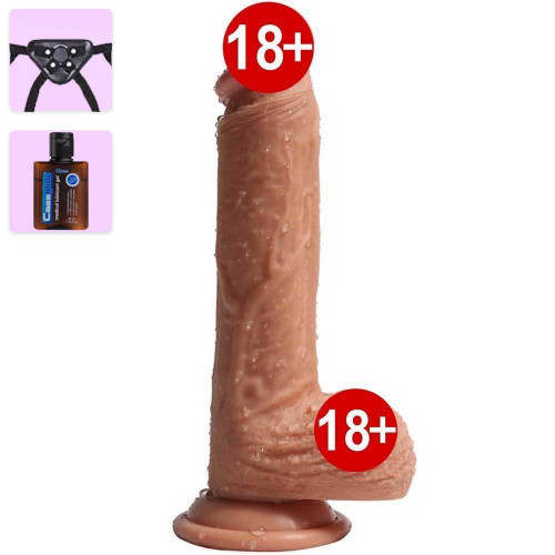 Shequ Dean's Penis Gerçek Ten Dokusunda Kıvrımlı ve Kıkırdaklı Realistik Kemerli Dildo 22 cm